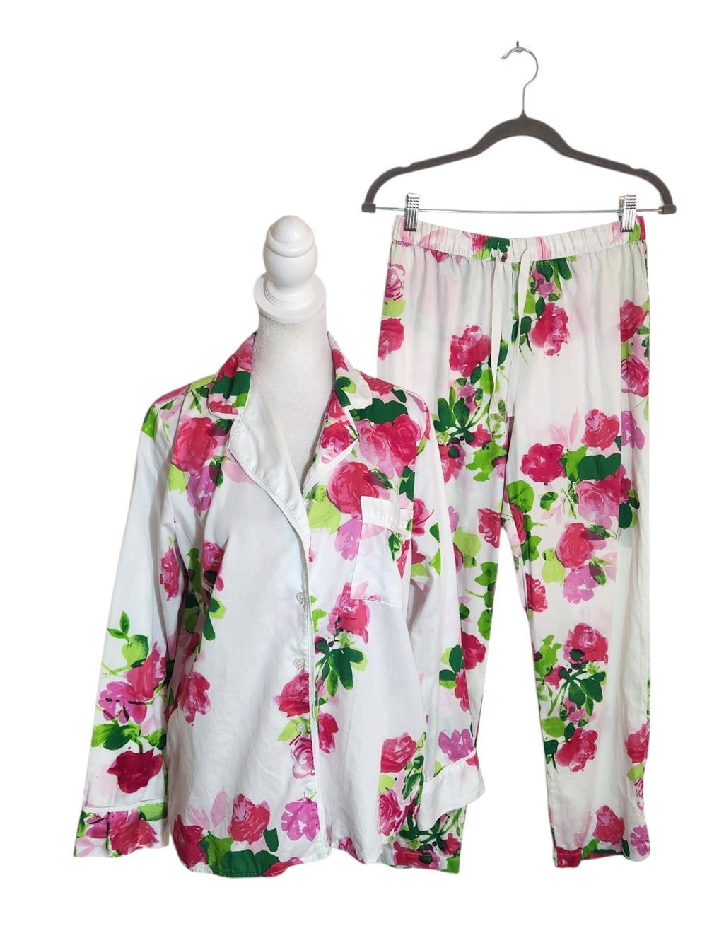 Kate Spade Pink Floral Cotton Pajama Set Size Small
